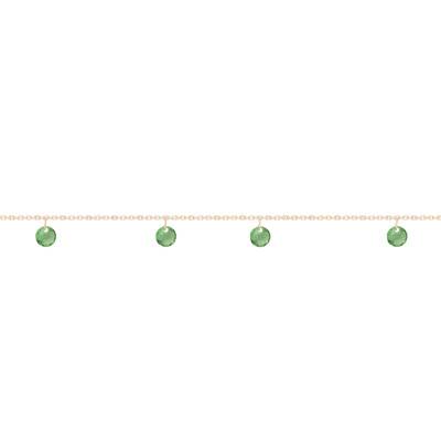 Bracelet Cristaux Ronds Verts en Or Jaune 375, Longueur 18,5 cm - Ocarat