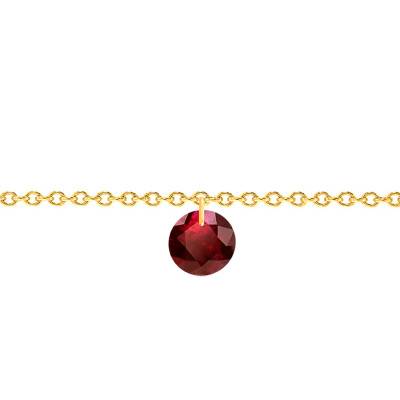 Bracelet, Or Jaune 750 & Rubis 4.5 mm percé, Longueur de 14 à 17 cm - Ocarat