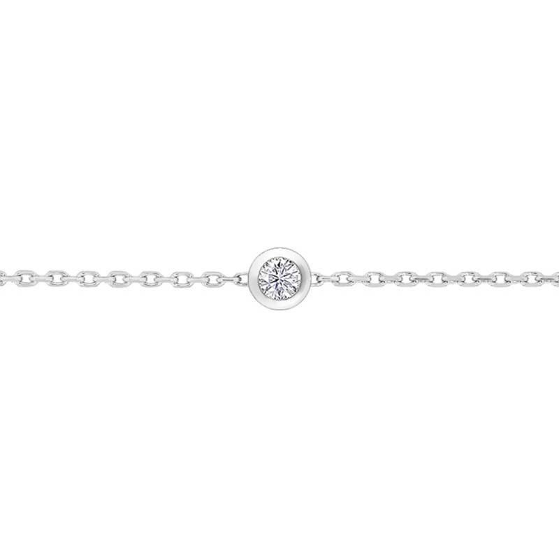750/1000 White Gold & Diamond 0.09 ct GSI Bracelet, Length 17 cm - Ocarat