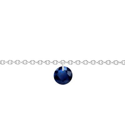 750/1000 White Gold & Drilled 4.5 mm Sapphire Bracelet, Length 14 cm to 17 cm - Ocarat