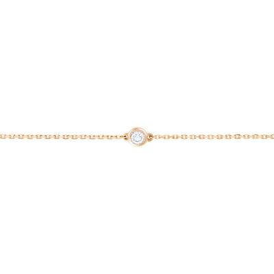 Bracelet Diamant Serti Clos Or Rose 750, Longueur 15 cm - Ocarat