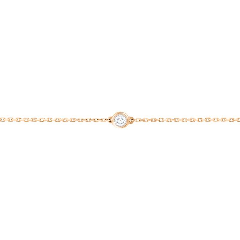 750/1000 Rose Gold & Diamond Bracelet, 15 cm Length - Ocarat