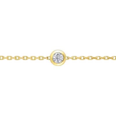 750/1000 Yellow Gold & Diamond Bracelet, Length 17.5 cm - Ocarat