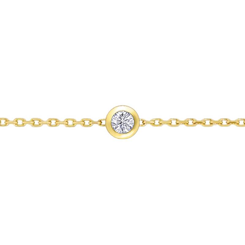 750/1000 Yellow Gold & Diamond Bracelet, Length 17.5 cm - Ocarat
