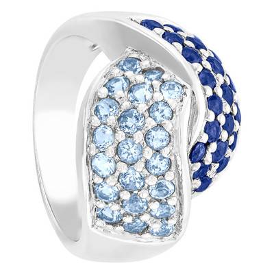 Bague Or Blanc 375, Saphir 1,90 ct, Topaze - Orphée