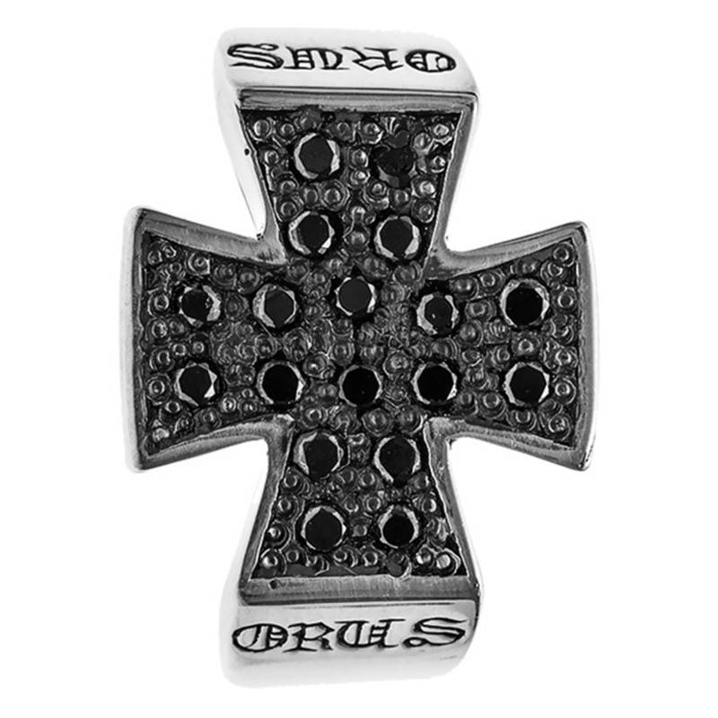 925 Silver & Black Stone Cross Signet Ring - Orus Bijoux