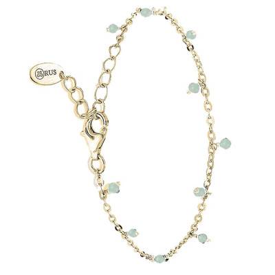 Gold-Plated 925 Sterling Silver & Small Aventurine Pearl Drop Bracelet, 18 cm - Orus Bijoux