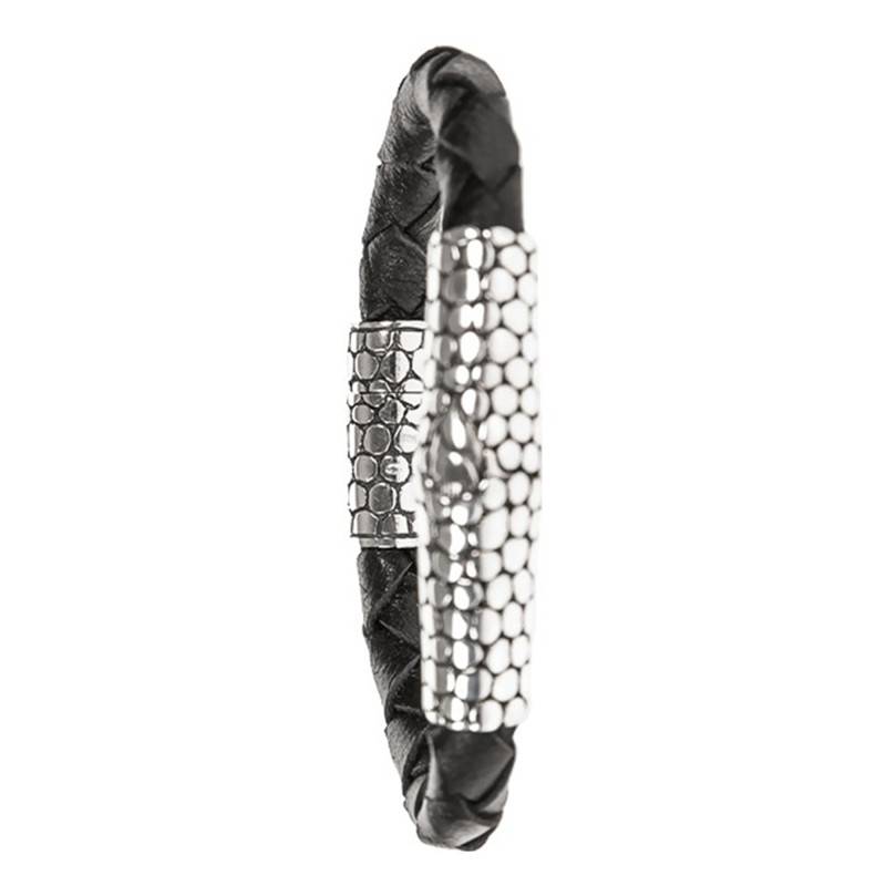 Exotic Snake Scale Leather and 925 Silver Bracelet, Length 20 cm to 21 cm - Orus Bijoux
