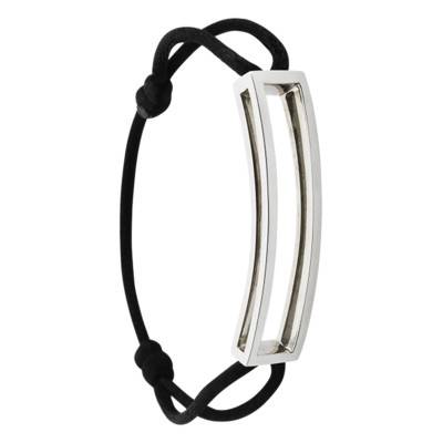 925 Silver Large Rectangle Cord Bracelet - Pascal MORABITO