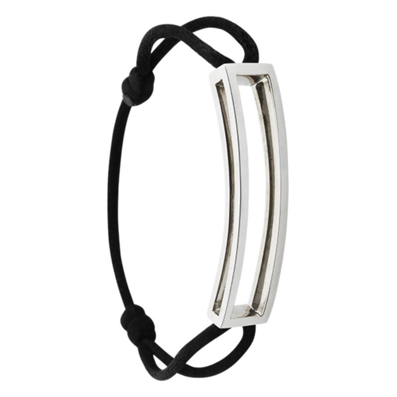 925 Silver Large Rectangle Cord Bracelet - Pascal MORABITO
