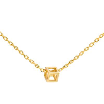 750 Yellow Gold Nano Cube Necklace, 42 cm Length - Pascal MORABITO