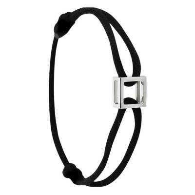 Bracelet Micro Carré Argent Cordon - Pascal MORABITO