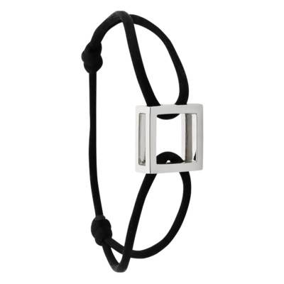 925 Silver Square Cord Bracelet, Width 6 mm - Pascal MORABITO