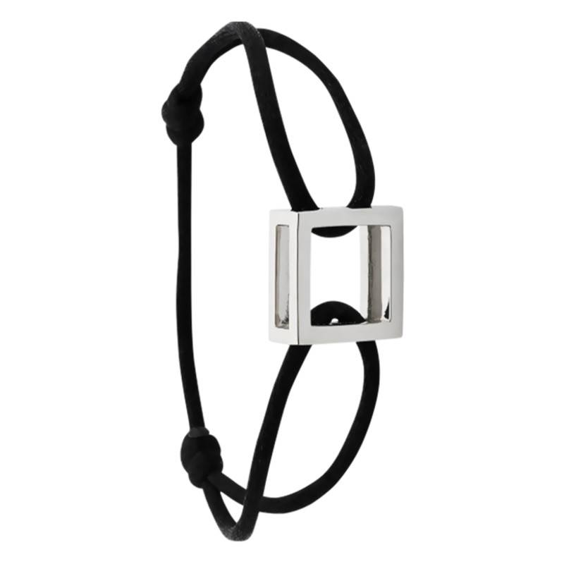 925 Silver Square Cord Bracelet, Width 6 mm - Pascal MORABITO