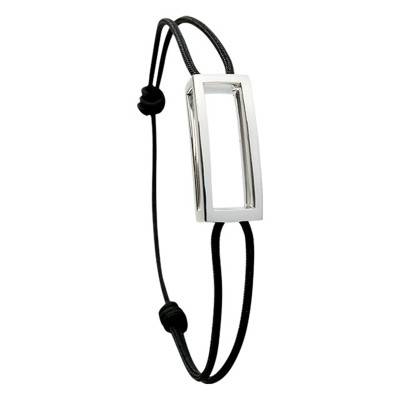 Bracelet Rectangle Argent Cordon - Pascal MORABITO