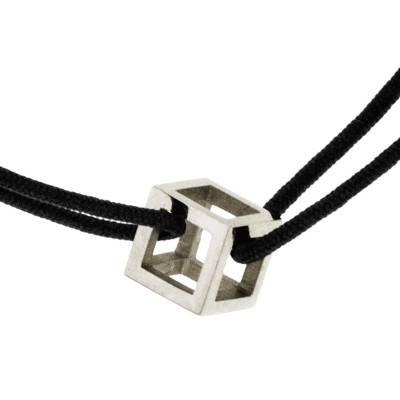 Bracelet Mini Quadrature Or Blanc Cordon - Pascal MORABITO