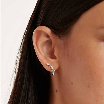 Forever 925 Sterling Silver Necklace and Stud Earrings Gift Set, 40 cm to 50 cm - Pdpaola