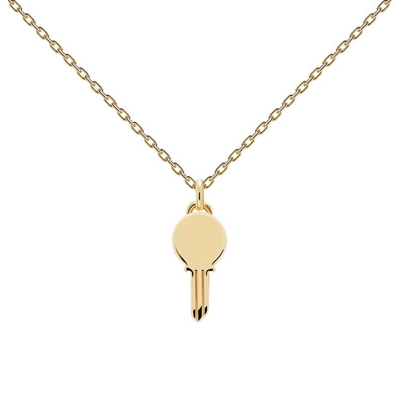 Gold-Plated Eternum Key Necklace, Adjustable Length 40 cm to 50 cm - CO01-245-U - Pdpaola