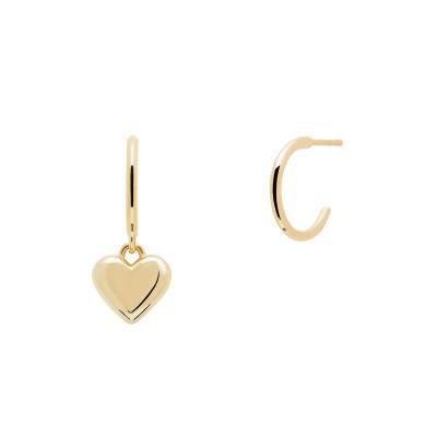 Boucles d'oreilles cœur L'Absolu, Plaqué Or - AR01-364-U, Diamètre 12 mm - Pdpaola