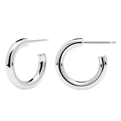 Medium Cloud Silver Hoop Earrings, Diameter 18 mm - AR02-377-U - Pdpaola
