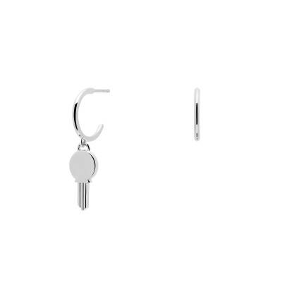 Eternum Key Silver Earrings, 12 mm Diameter (AR02-363-U) - Pdpaola