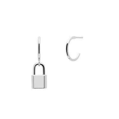 Boucles d'oreilles cadenas Bond Argent (AR02-349-U), Diamètre 12 mm - Pdpaola