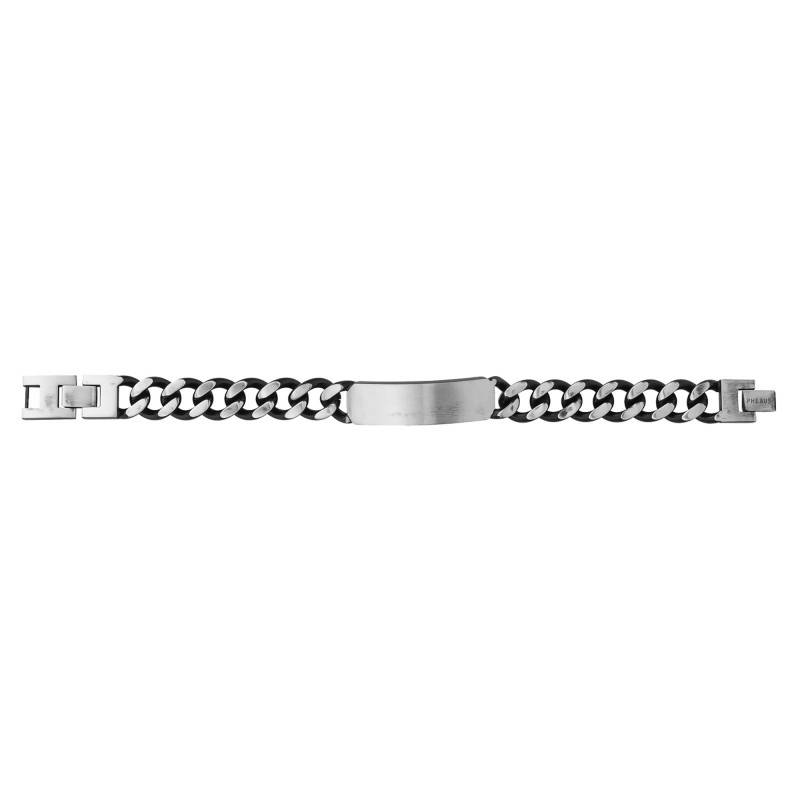 Steel Vintage Habib ID Bracelet, 19 cm Long, 11 mm Wide - Phebus