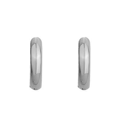 Steel Thick Hoop Earrings, 14 mm Diameter - Phebus