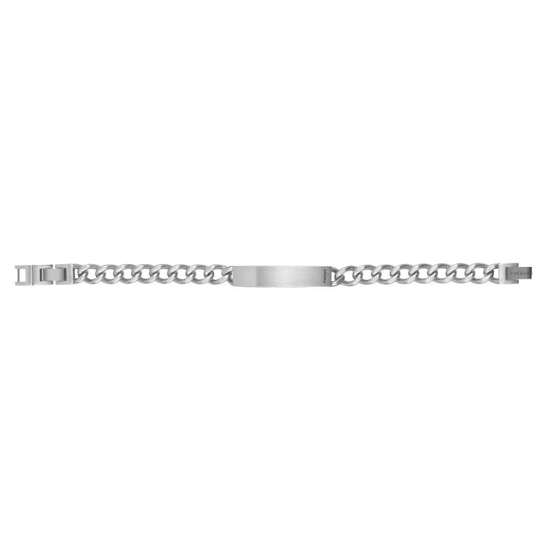 Steel Habib ID Bracelet, 19 cm Length, 8 mm Width - Phebus