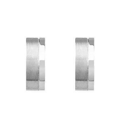 Diego Steel Hoop Earrings, Diameter 9 mm - Phebus