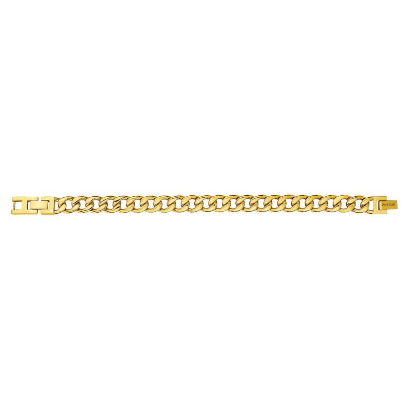 Gold Steel Curb Chain Bracelet Hazou, Length 19.5 cm, Width 9 mm - Phebus