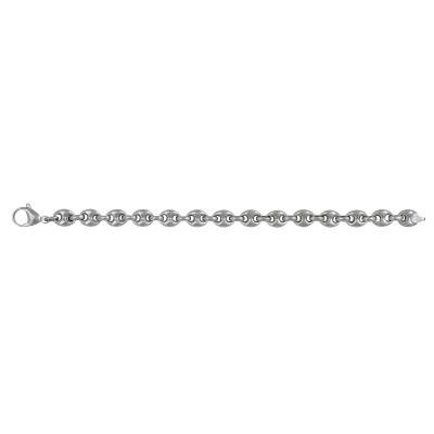 Steel Joshua Coffee Bean Chain Bracelet, 21 cm Length - Phebus