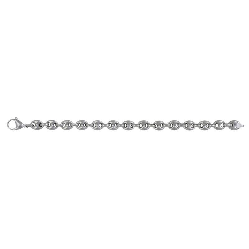 Steel Joshua Coffee Bean Chain Bracelet, 21 cm Length - Phebus