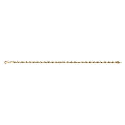 Gold-Plated Steel Twisted Rope Chain Nahïl Bracelet, 3 mm Wide, 21 cm Long - Phebus