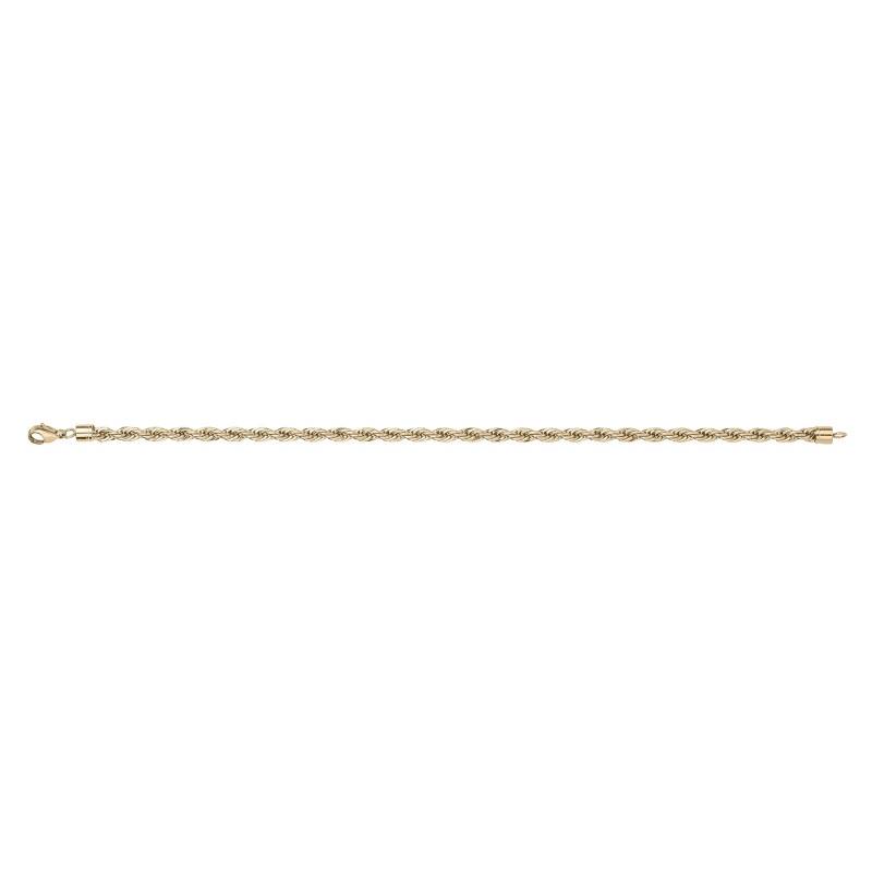 Gold-Plated Steel Twisted Rope Chain Nahïl Bracelet, 3 mm Wide, 21 cm Long - Phebus