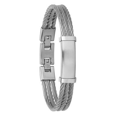 Bracelet Adama Acier & Câble, Longueur de 19,5 à 21 cm - Phebus