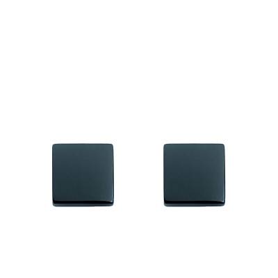 Diogu Black Steel Square Stud Earrings - Phebus