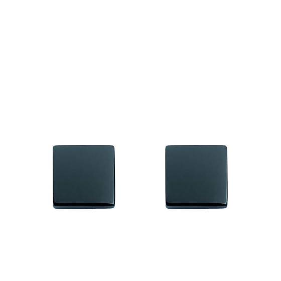 Boucles D'oreilles Carrées Noires Et Bleues - Neuf Sans Emballage, Dormeuses