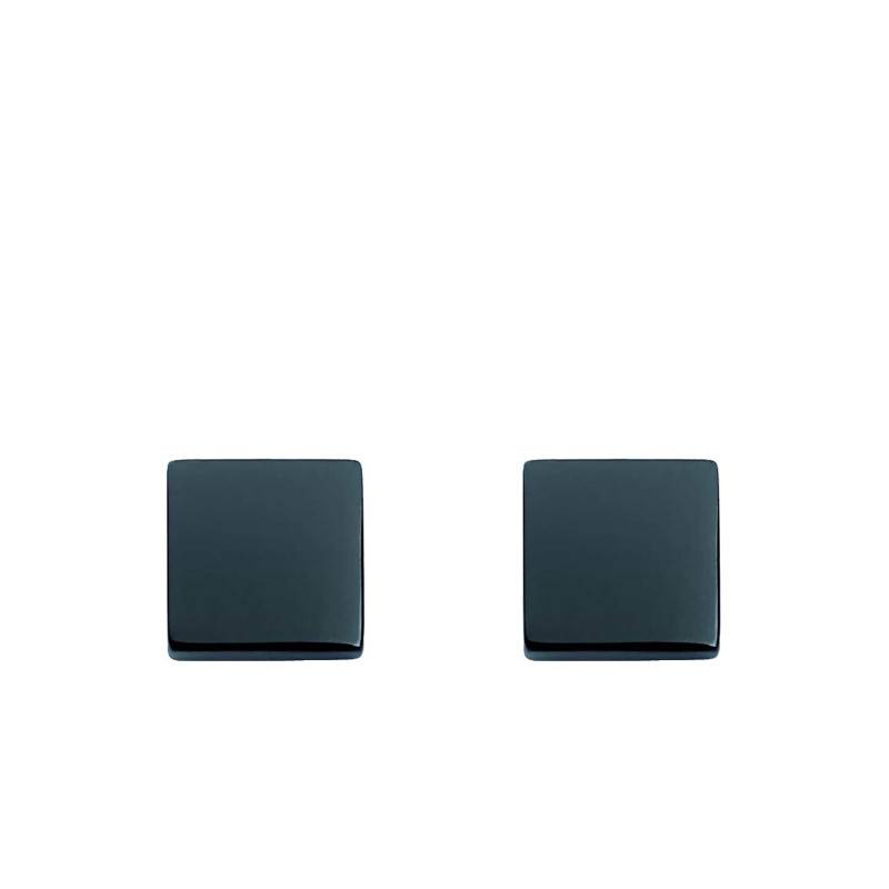 Diogu Black Steel Square Stud Earrings - Phebus