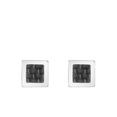 Black Steel Cédric Stud Earrings - Phebus