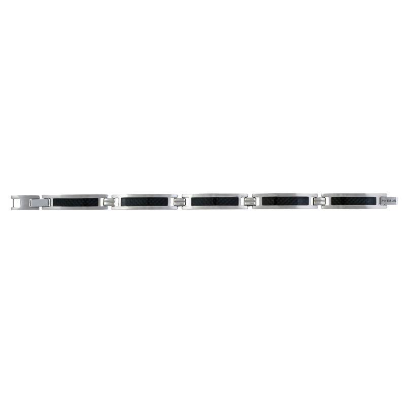 Léon Steel & Carbon Bracelet, 19.5 cm to 21 cm - Phebus