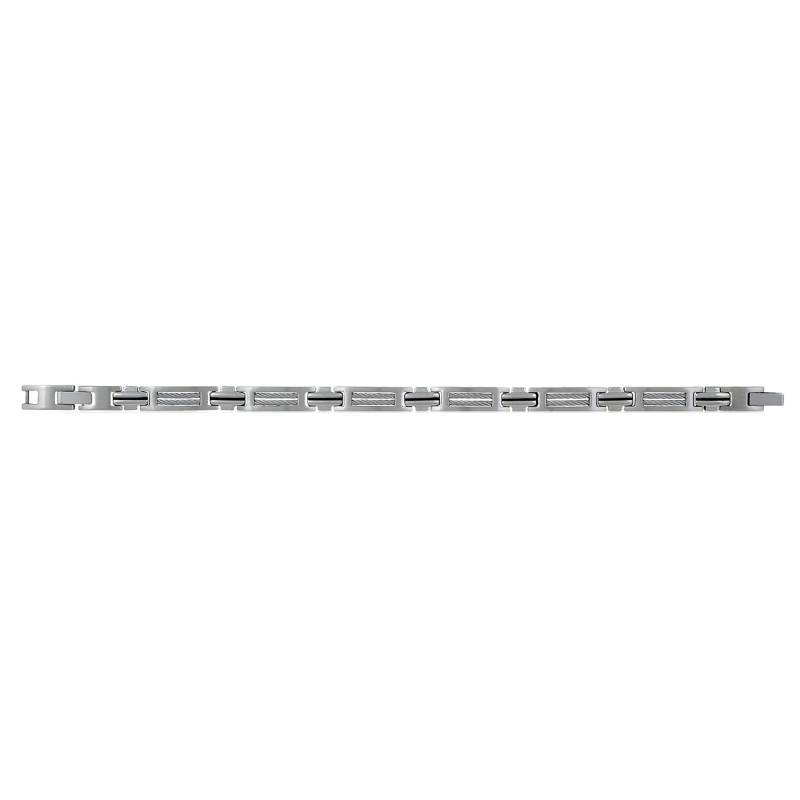 Grégor Steel & Cable Bracelet, 19 cm to 20.5 cm - Phebus