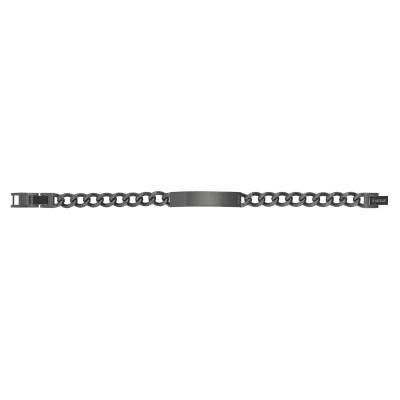 Bracelet Gourmette Habib Acier & PVD Noir, Longueur 21 cm, Largeur 8,00 mm - Phebus