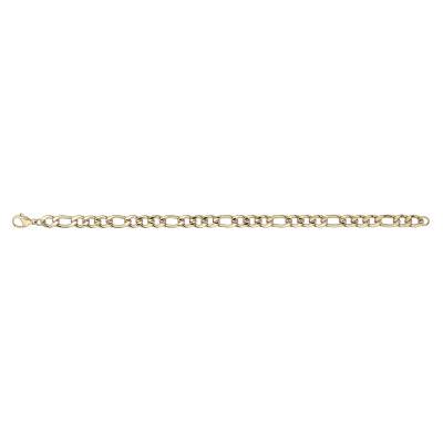 Gold-Tone Steel Triple Alternating Oval Link Chain Elio Bracelet, Length 21 cm, Width 6 mm - Phebus