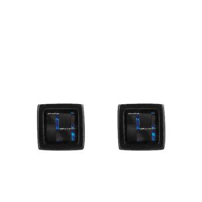 Steel & Carbon Stud Earrings - 87-0013 - Phebus