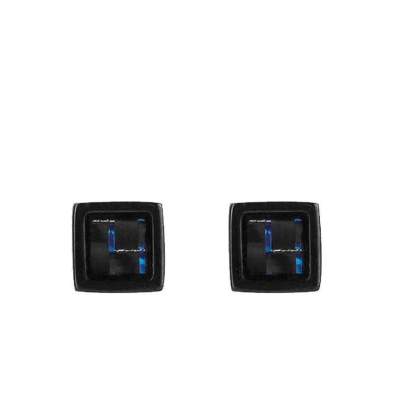 Steel & Carbon Stud Earrings - 87-0013 - Phebus