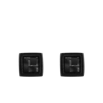 Steel & Carbon Stud Earrings - Phebus