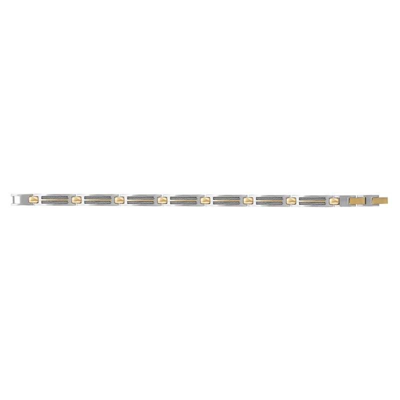Emile Two-Tone Steel Bracelet, 20.5 cm to 22 cm - Phebus