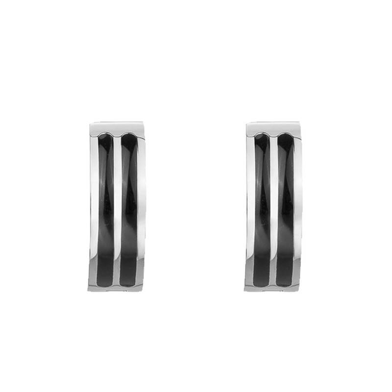 Sandro Steel Hoop Earrings, 14 mm Diameter - Phebus