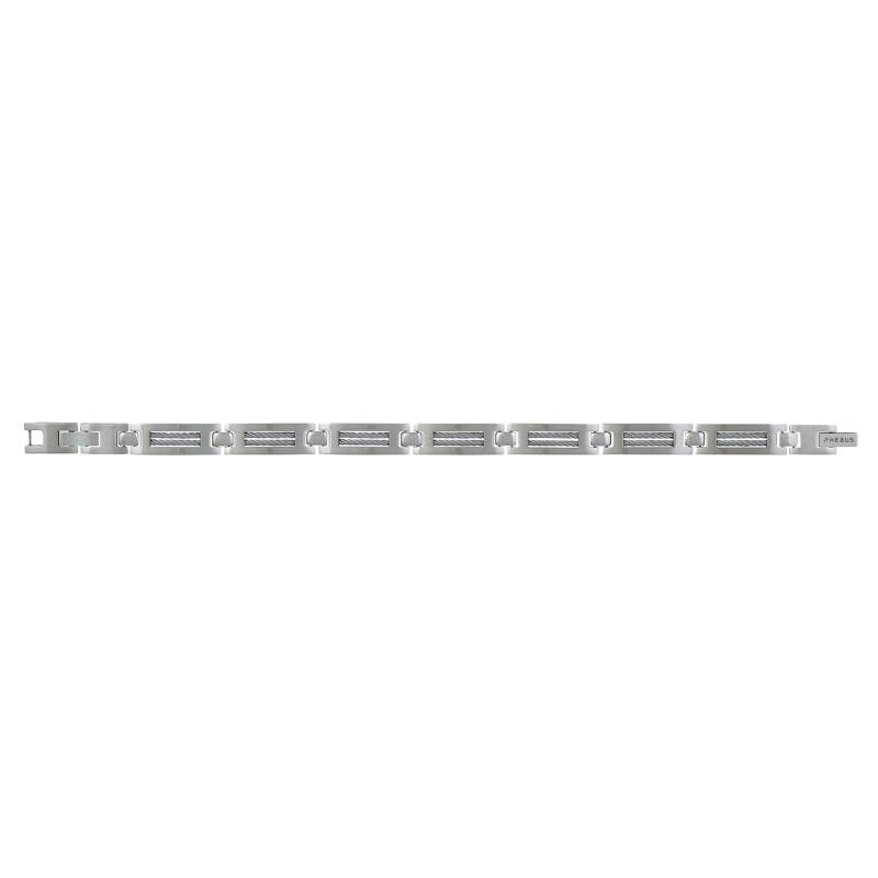 Sacha Steel & Cable Bracelet, 19.5 cm to 21 cm - Phebus